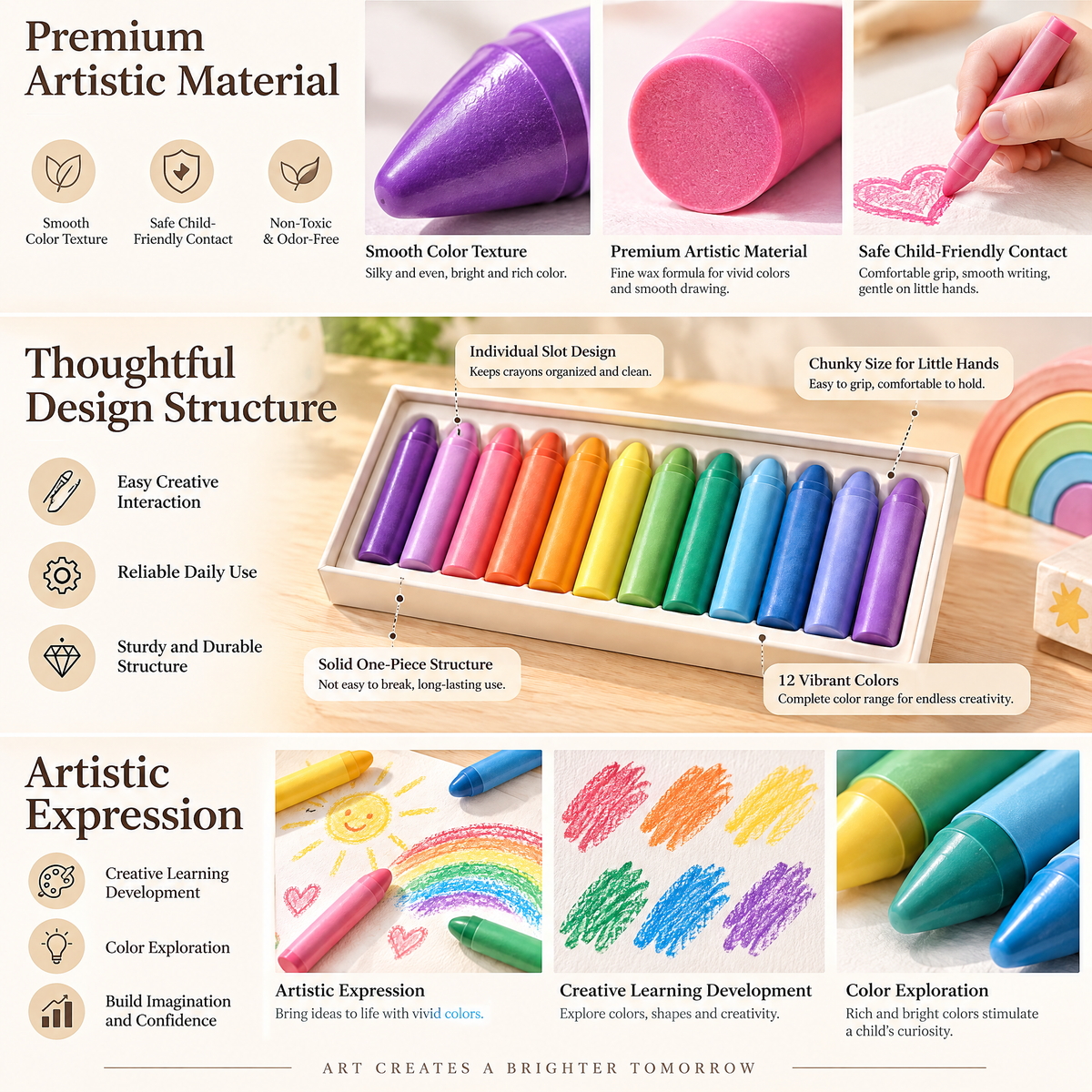 norvelmere™ Jumbo Rainbow Crayon Set