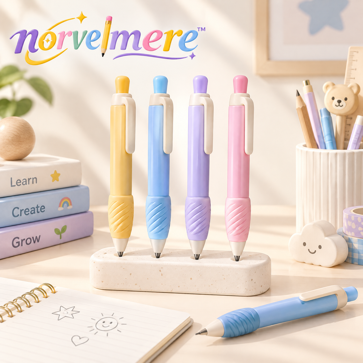 norvelmere™ Pastel Retractable Ballpoint Pen Set