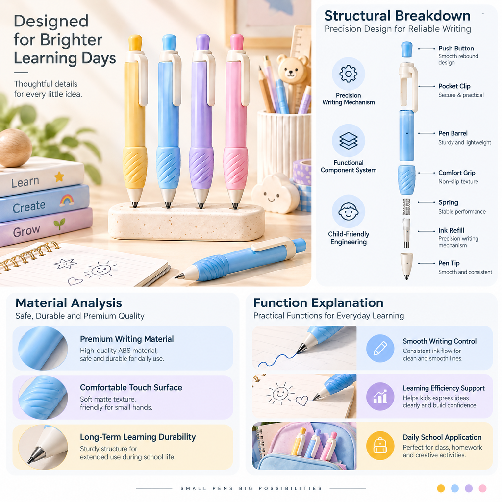 norvelmere™ Pastel Retractable Ballpoint Pen Set