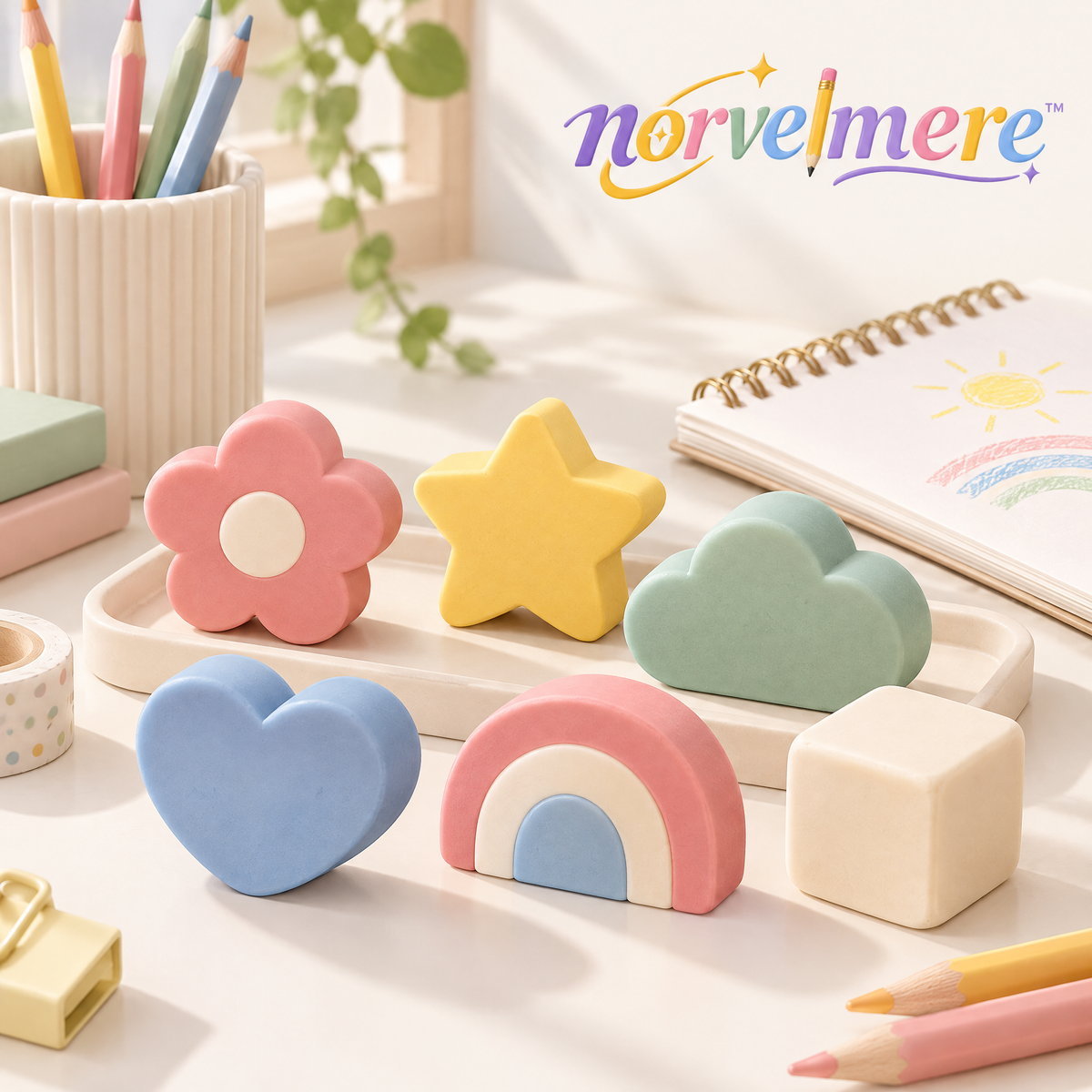 norvelmere™ Pastel Shape Eraser Set