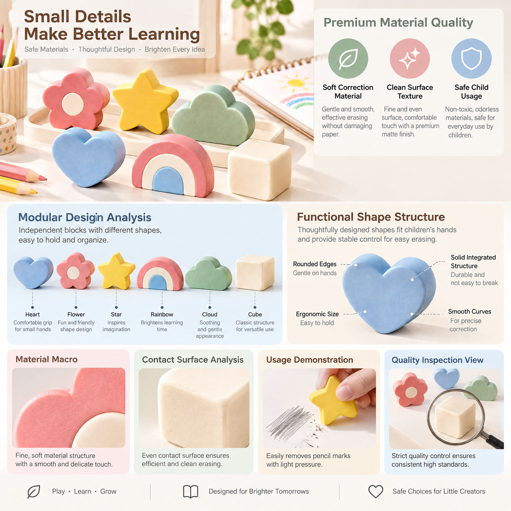 norvelmere™ Pastel Shape Eraser Set