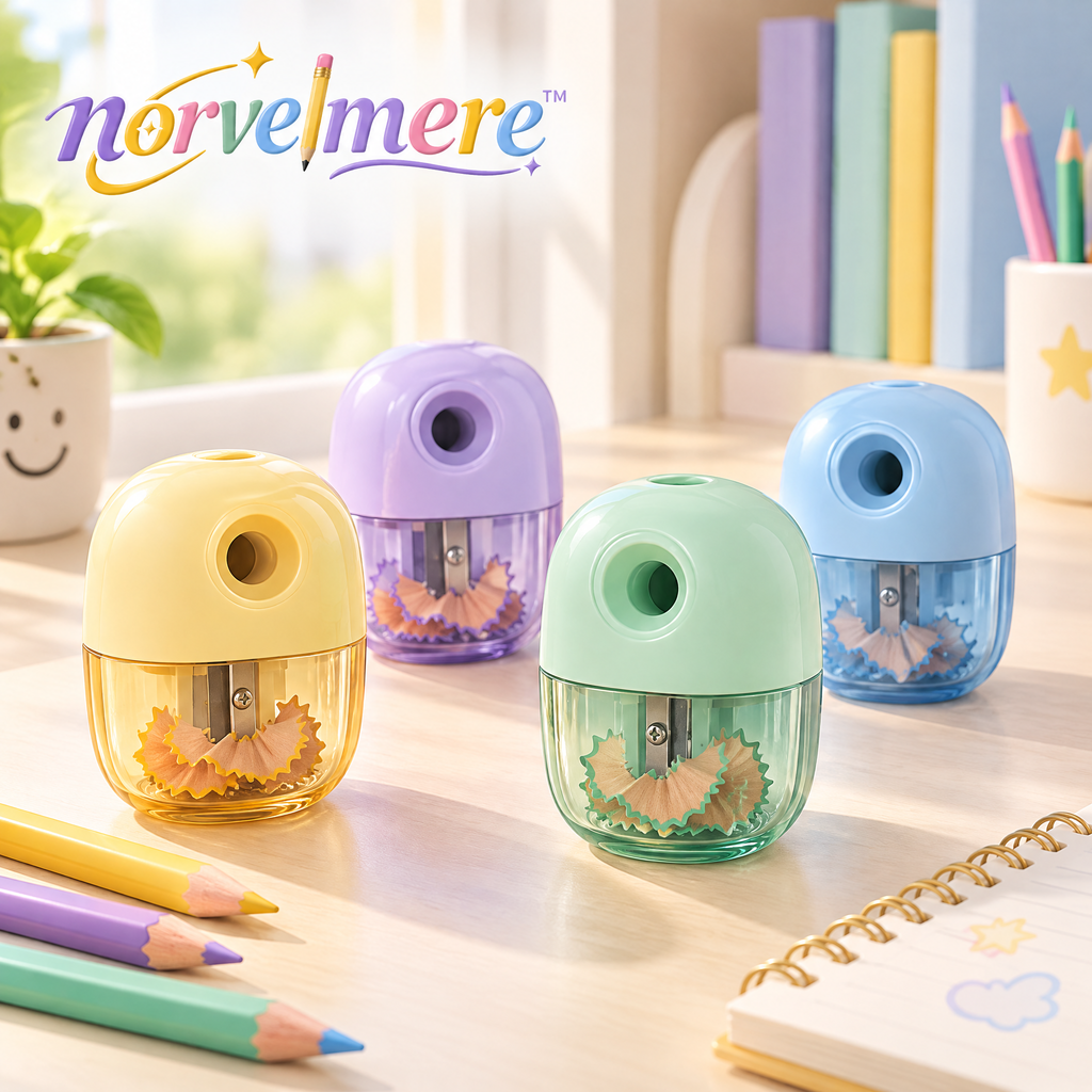 norvelmere™ Pastel Pencil Sharpener with Shavings Container