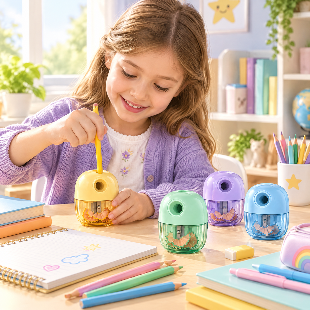 norvelmere™ Pastel Pencil Sharpener with Shavings Container