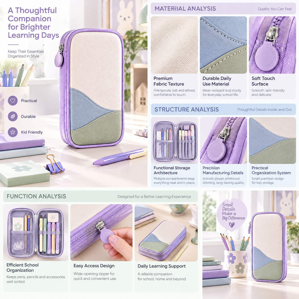 norvelmere™ Pastel Zipper Pencil Case