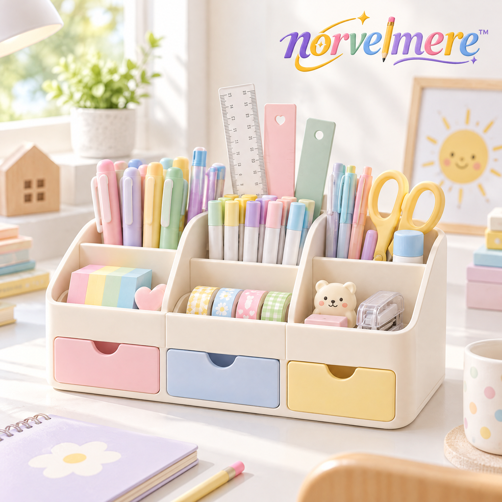 norvelmere™ Multi-Compartment Desk Organizer with Drawers