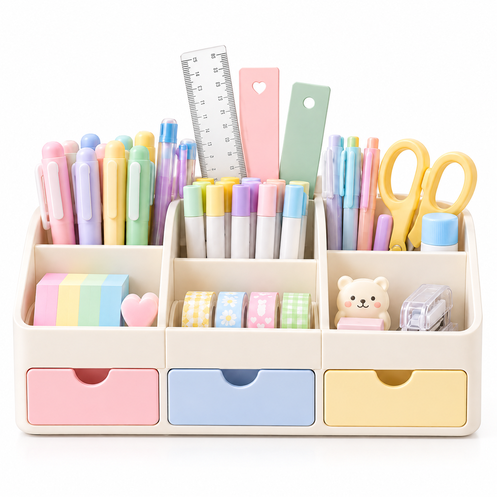 norvelmere™ Multi-Compartment Desk Organizer with Drawers