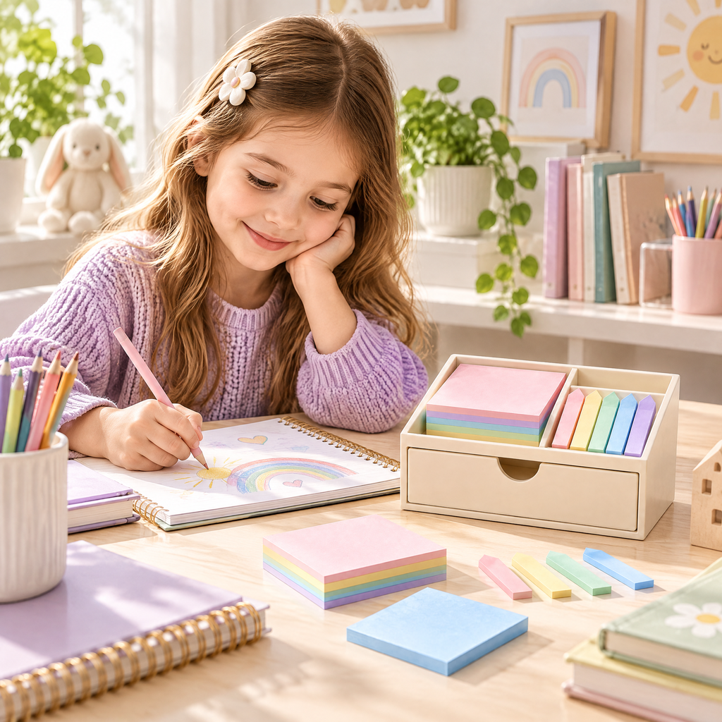 norvelmere™ Pastel Sticky Notes & Page Flags Set