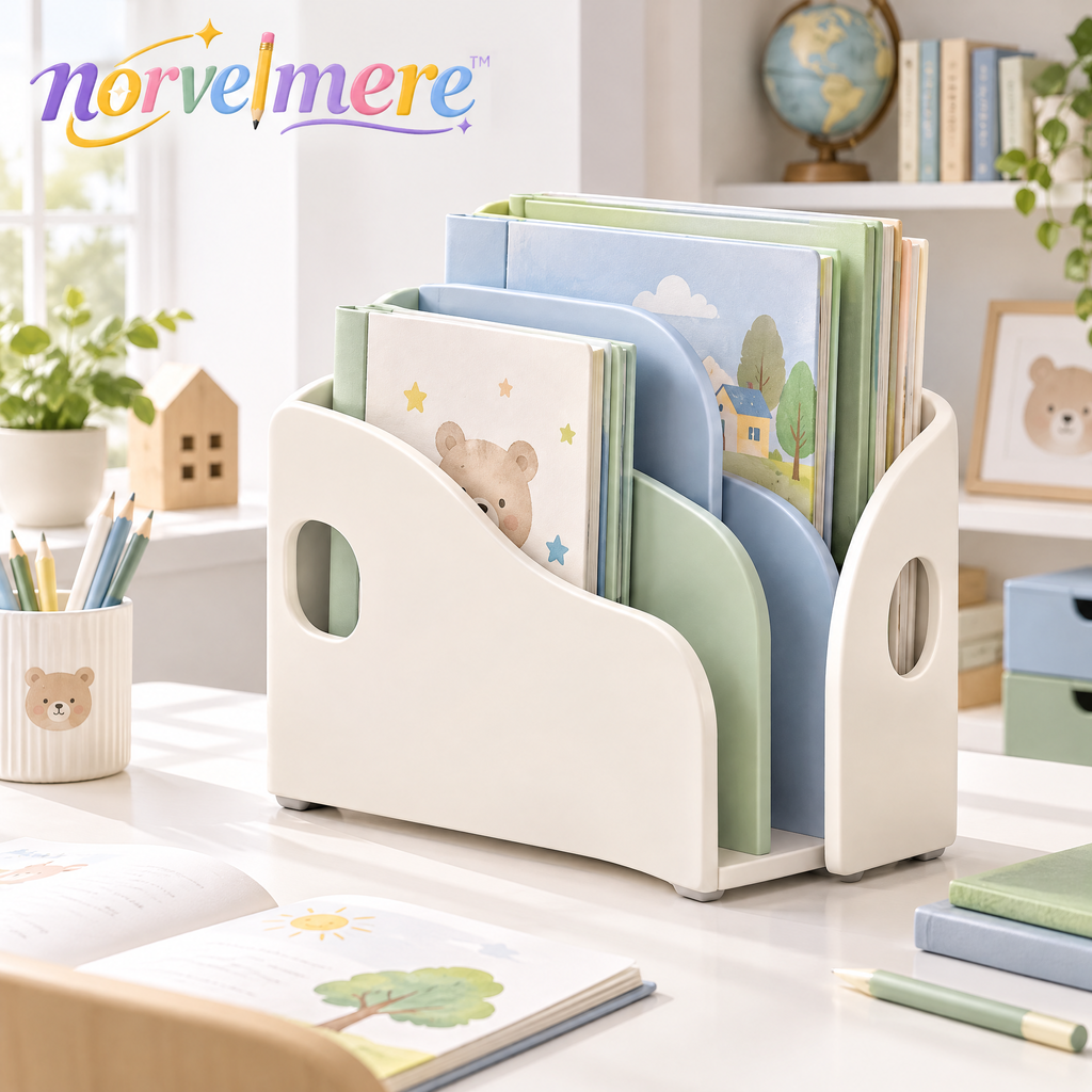 norvelmere™ Multi-Slot Desktop Book Organizer