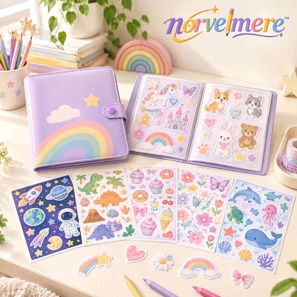 norvelmere™ Rainbow Sticker Collection Book