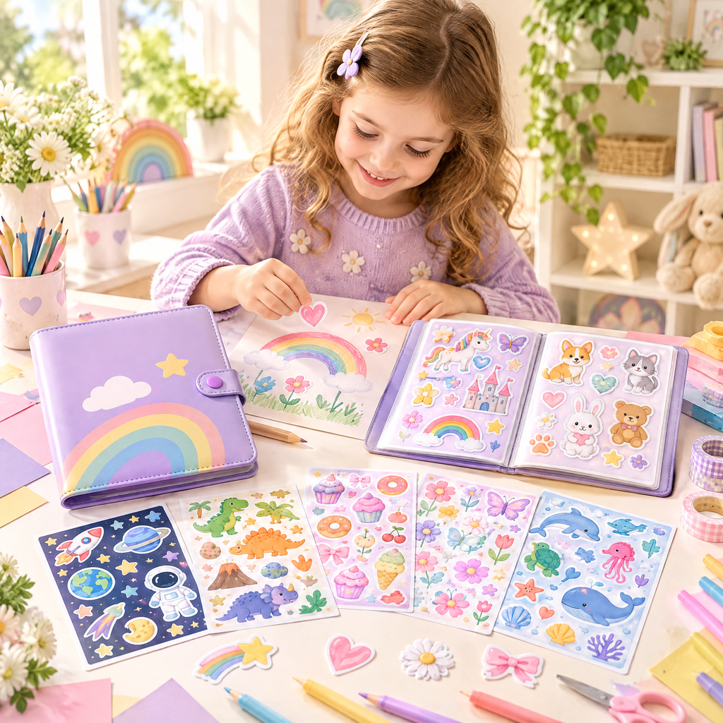 norvelmere™ Rainbow Sticker Collection Book