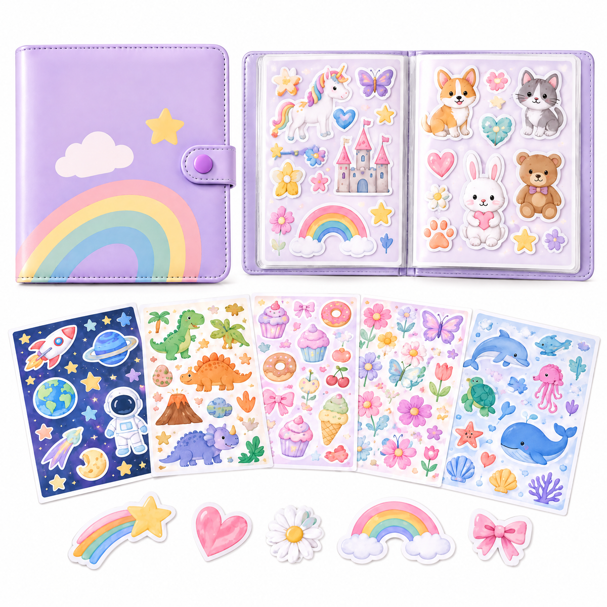 norvelmere™ Rainbow Sticker Collection Book