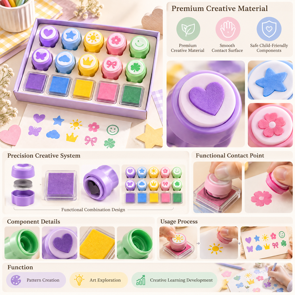 norvelmere™ Mini Stamp & Ink Pad Craft Set