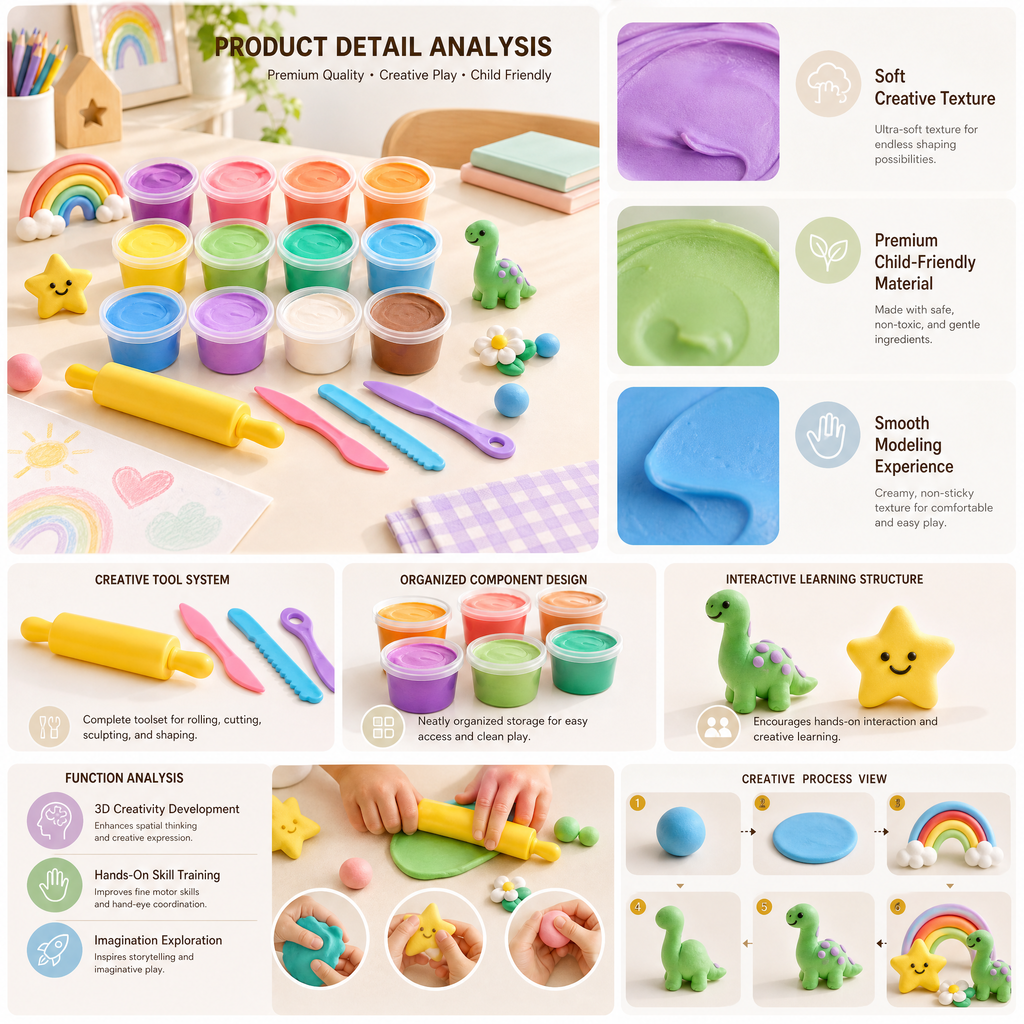 norvelmere™ Colorful Modeling Dough Play Set